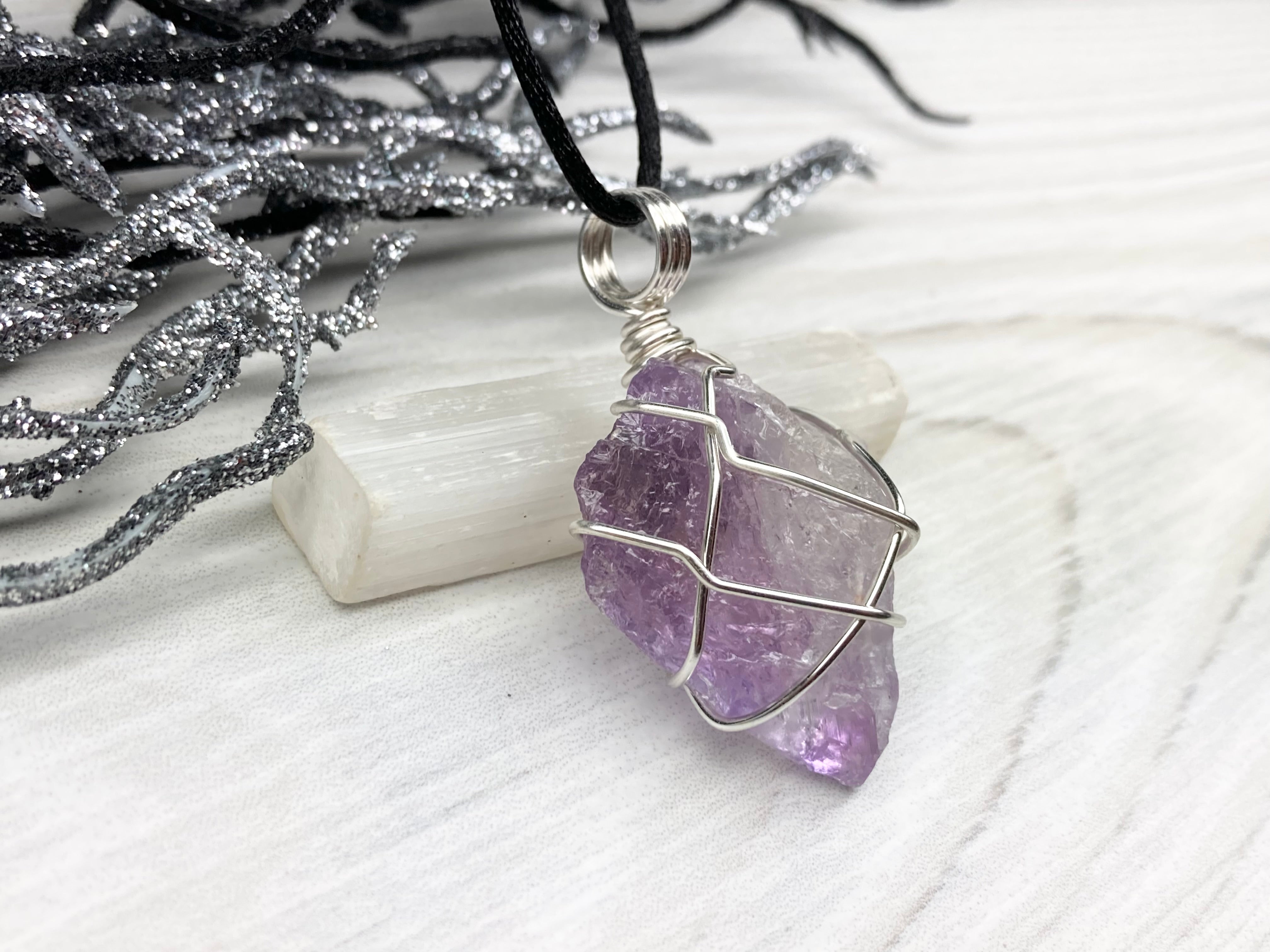 Buy Hand-Wrapped Sterling Silver Pendant Necklace with Amethyst