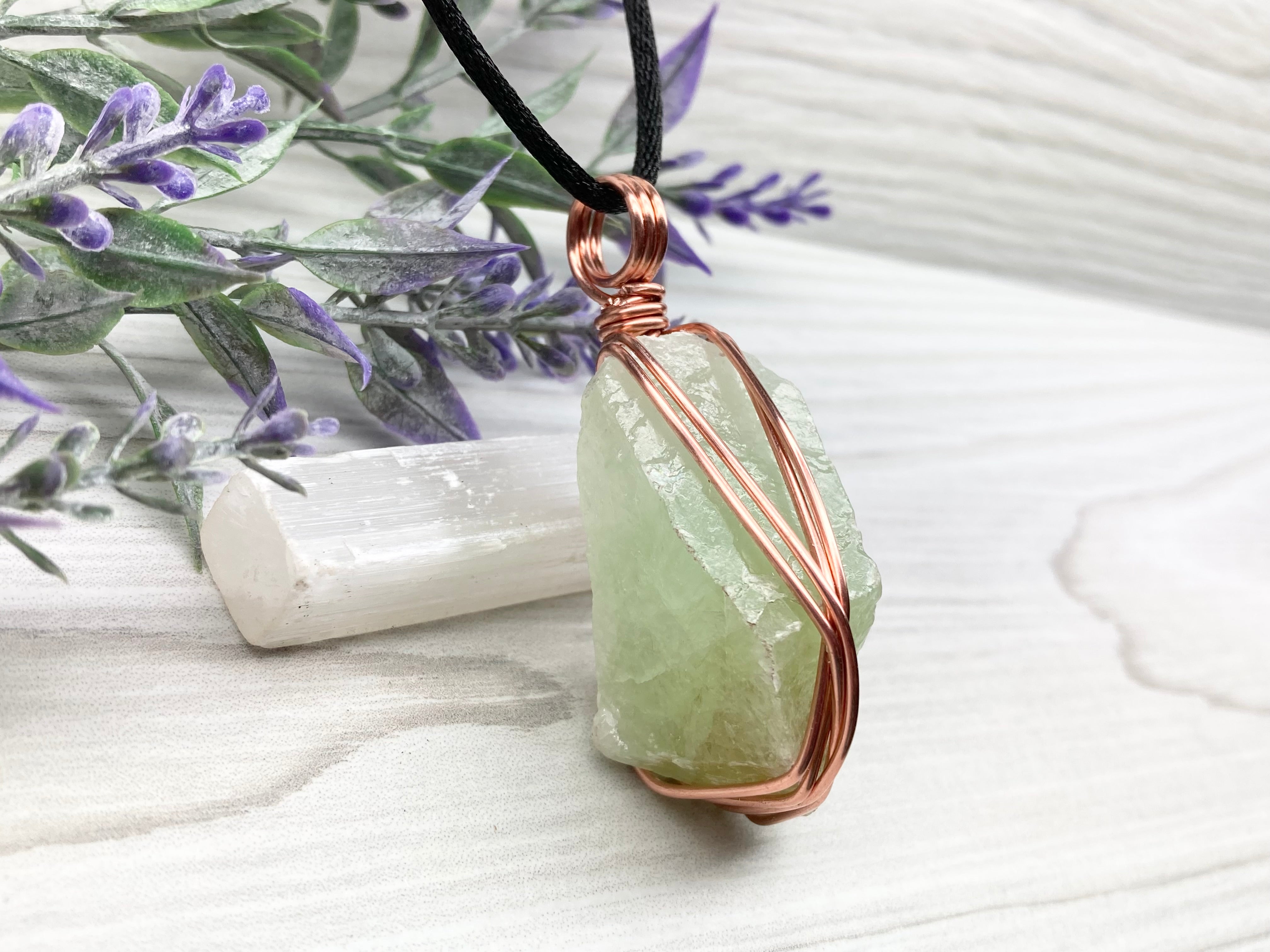 Green hot sale calcite necklace